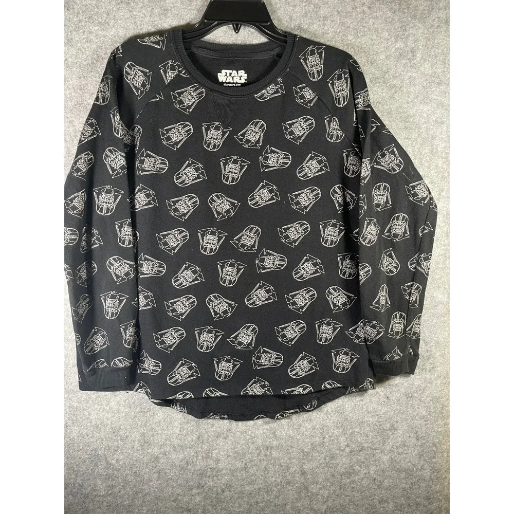 Star Wars Darth Vader All Over Print Sweatshirt Black XL 15-17 Raglan Pullover